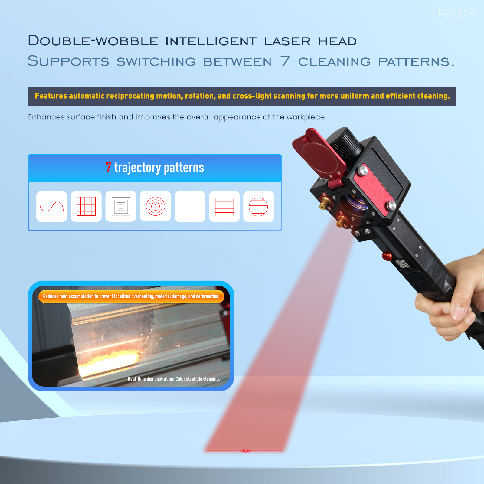2000W 3000W Double Wobble Laser Cleaning Machine Handheld Laser Rust Removal Machine
